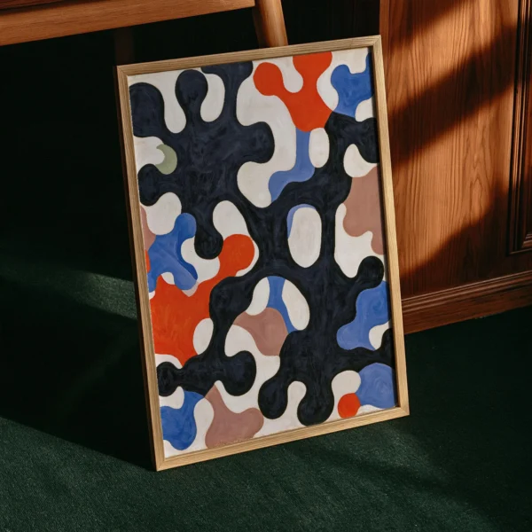 Mid Century Art Print, Biomorphic Abstract Shapes, Bold Modernist Decor