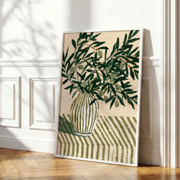 Tuscan Art, Olive Branch Still Life Print, Mediterranean Kitchen Wall Decor