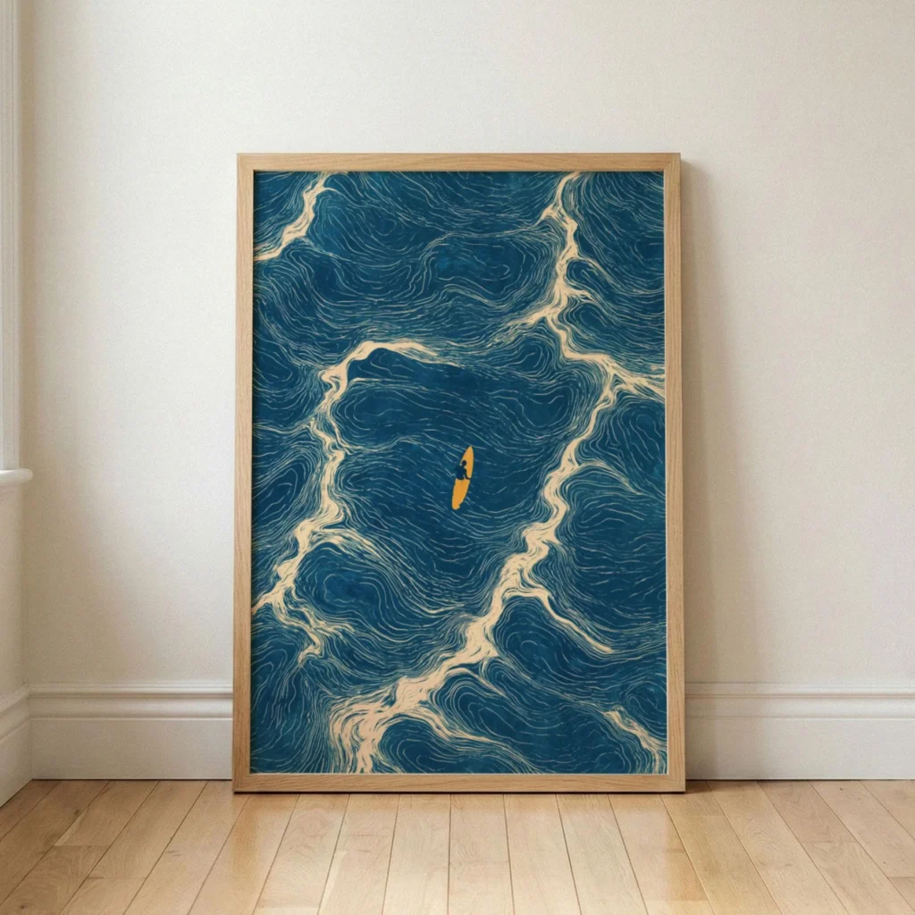 Surfing Poster, Beach Wall Art, Surf Print, Coastal Ocean Decor